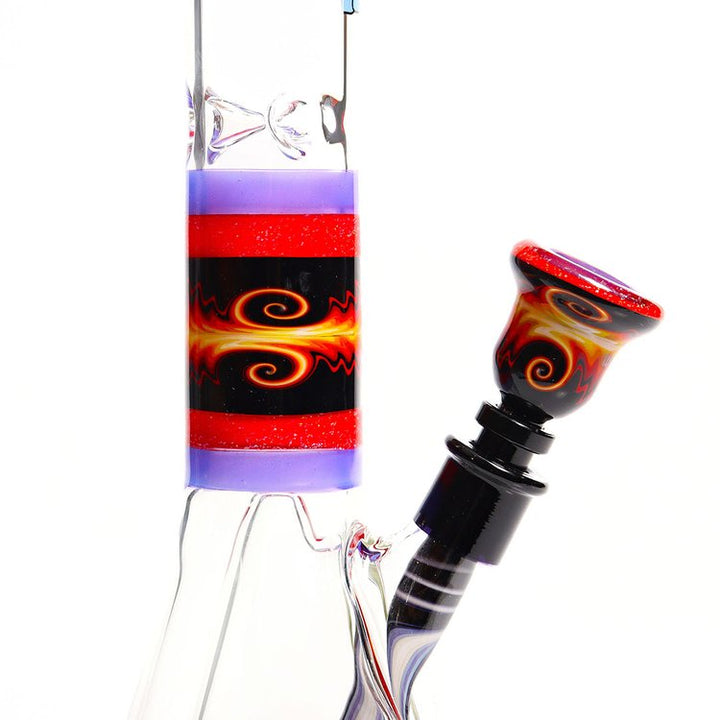 Illadelph Glass Worked Collins Beaker Bi-Polar with Crushed Opal — Bi-Polar crushed opal Collins detail view