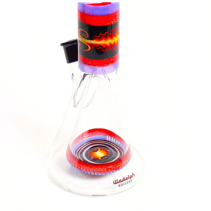 Illadelph Glass Worked Collins Beaker Bi-Polar with Crushed Opal — Bi-Polar crushed opal Collins base view