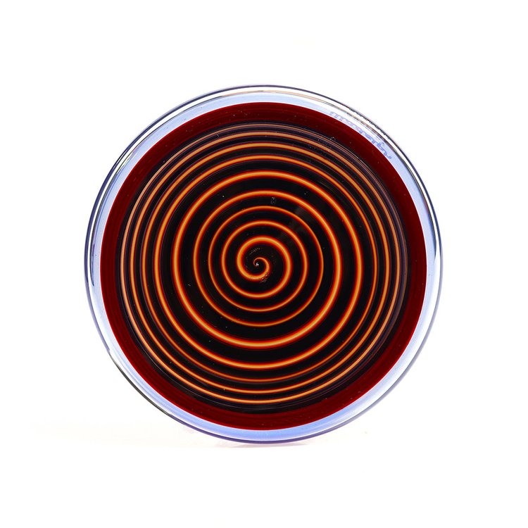 Illadelph Glass Worked Medium Beaker Bi-Polar Red and Blue — Bi-Polar red and blue beaker base view