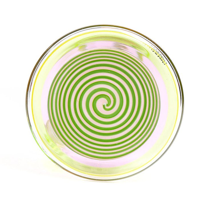 Illadelph Glass Worked Medium Beaker Watermelon — watermelon worked beaker base view