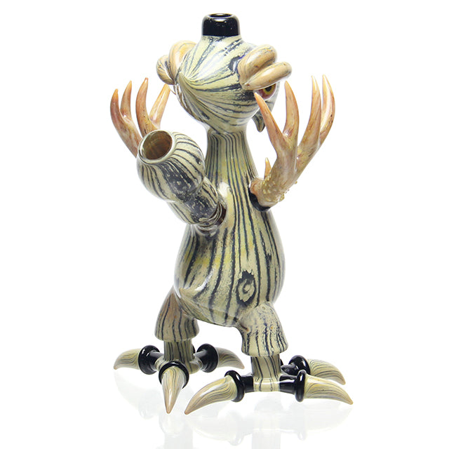Niko Cray glass x Gemini Andy glass - Woodgrain Birdo rig bong