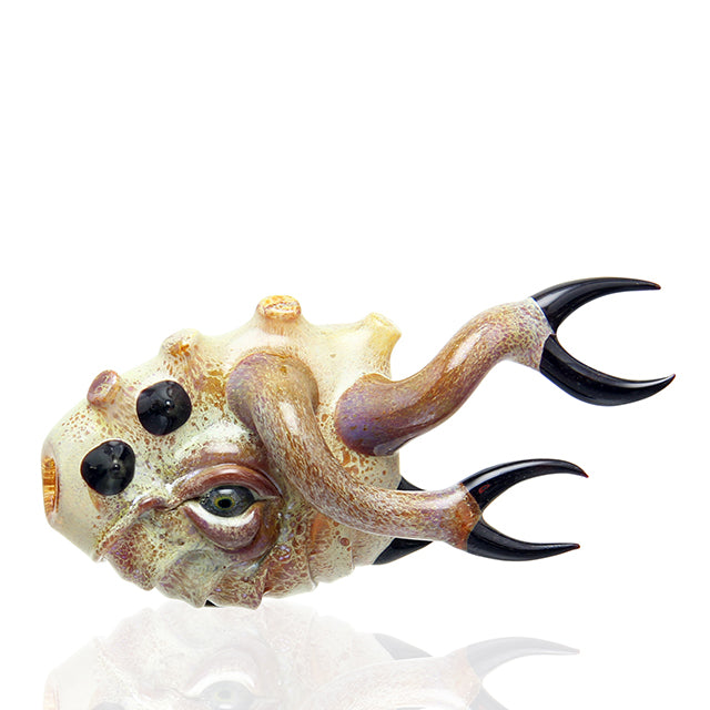 Salt Glass - 3 hole Pincher Dry Pipe Creature