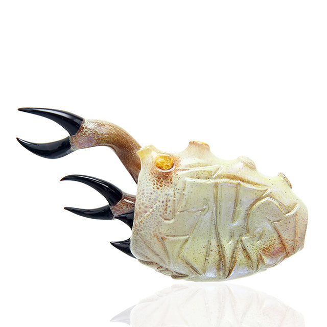 Salt Glass - 3 hole Pincher Dry Pipe Creature