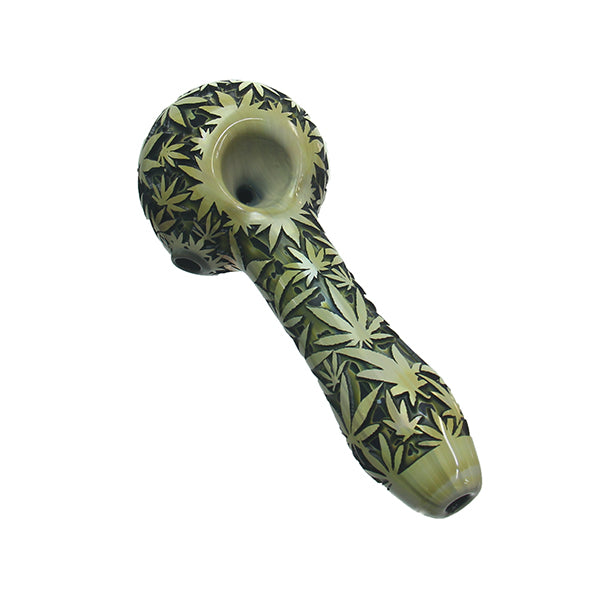 Liberty 503 - Deep Sandblasted Hand Pipe - Weed Plant