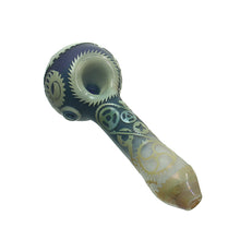 Load image into Gallery viewer, Liberty 503 - Deep Sandblasted Dual Color Frit Hand Pipe w/ Reversal Cap - Gears