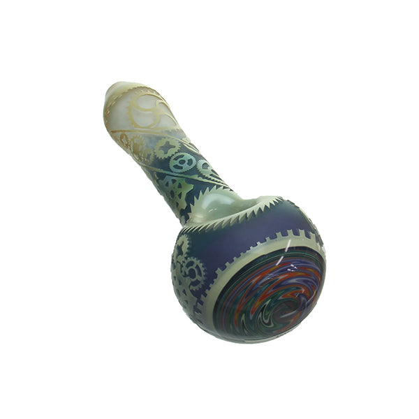 Liberty 503 - Pipa de mano de frita de dos colores con chorro de arena profundo y tapa reversible - Gears