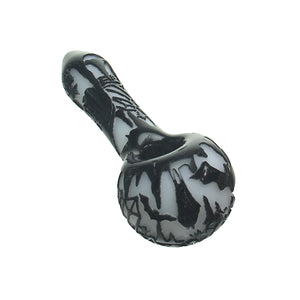 Liberty 503 - Deep Sandblasted Two Tone Hand Pipe - Black & White Crystals