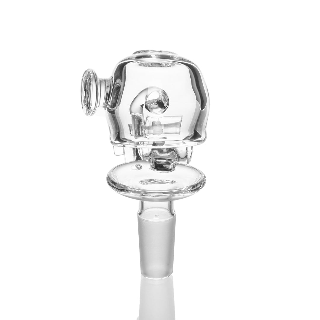 J-Red Hatched Vapor Dome 14mm Male — alternate angle of the hatched dome