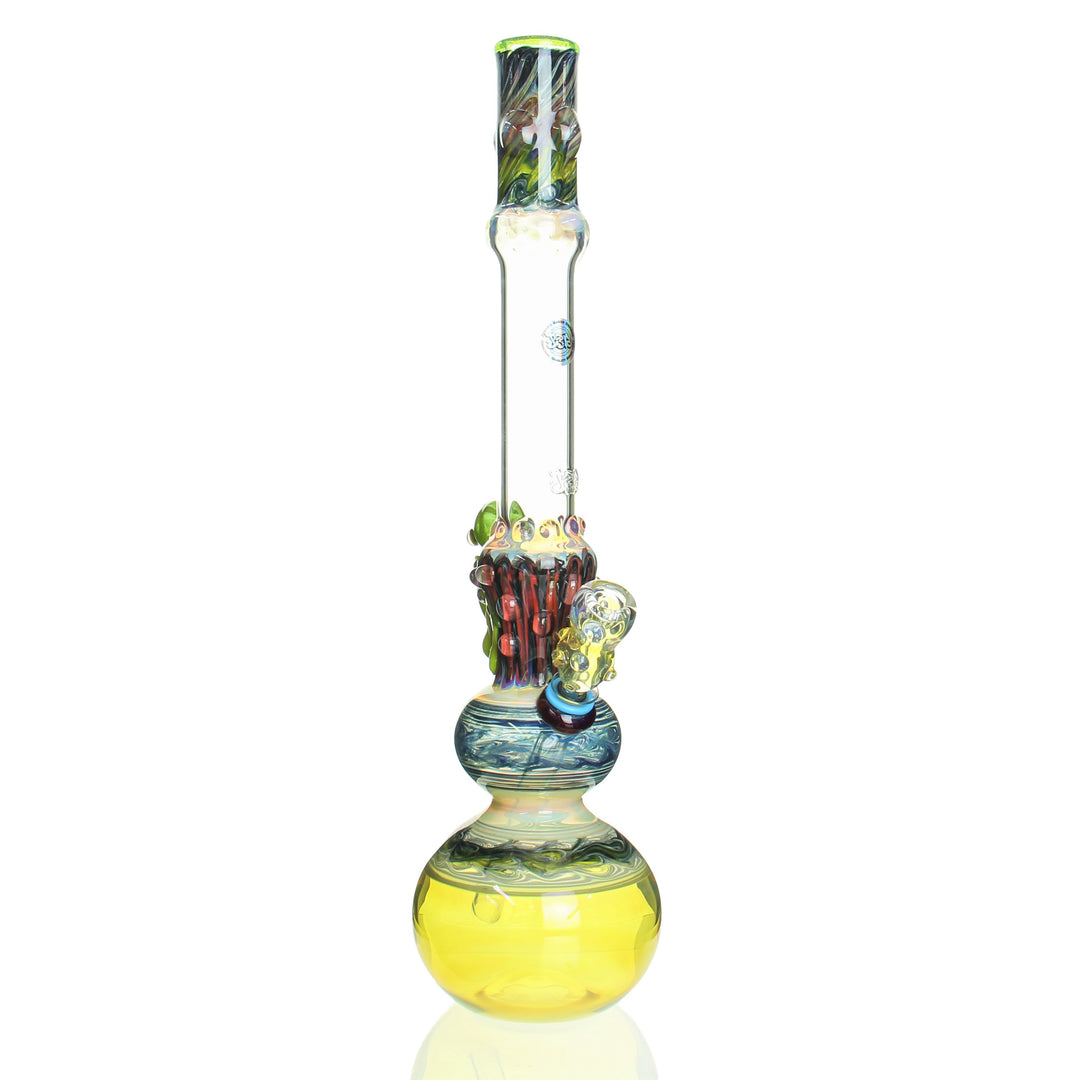 Jerome Baker Designs Limited Edition Double Bubble Beaker Frog — double bubble beaker bong with frog artwork, hero shot