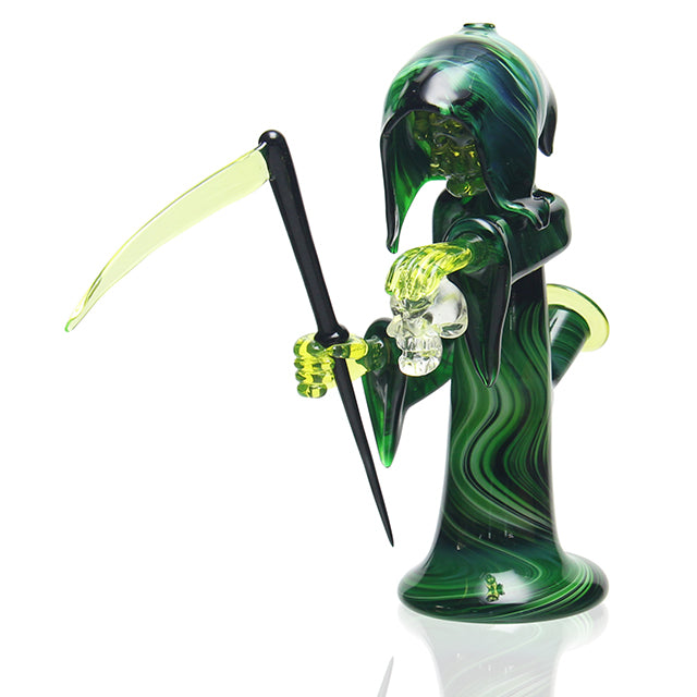 Joachim Reaper Bubbler Green Money sculptural mini dab rig