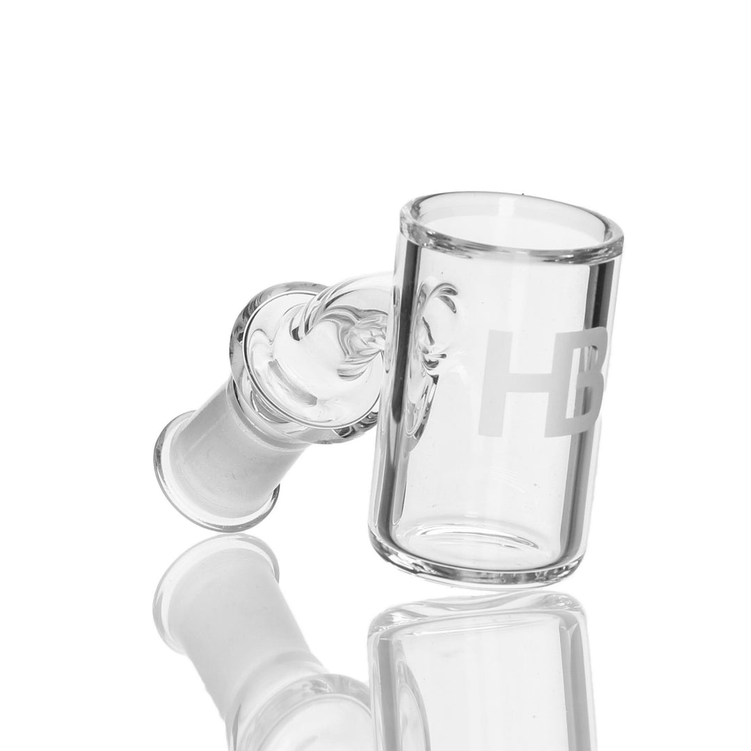 Joel Halen 25mm Flat Top Quartz Bucket 14mm Female 45deg — 25mm flat-top quartz bucket with 14mm female joint at 45 degrees
