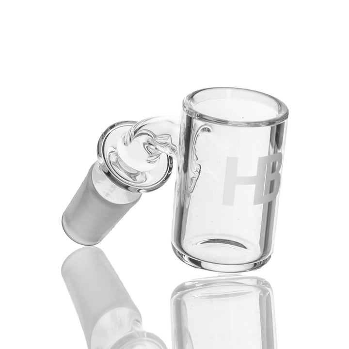 Joel Halen 25mm Flat Top Quartz Bucket 14mm Male 45deg — 25mm flat-top quartz bucket with 14mm male joint at 45 degrees