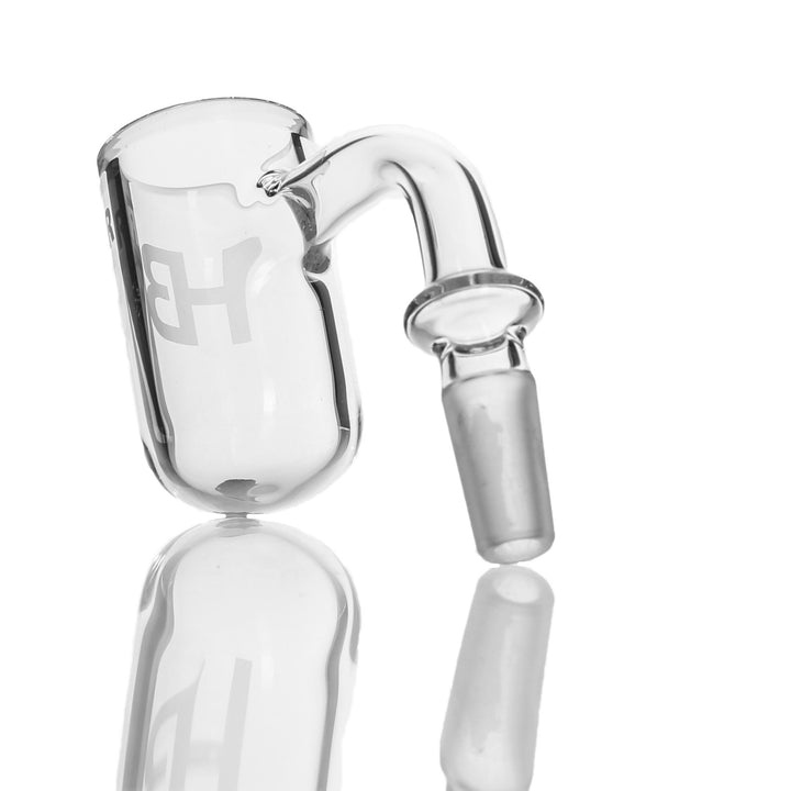Joel Halen 25mm Flat Top Round Bottom Quartz Bucket 10mm Male 90deg — 10mm 90deg bucket from alternate angle