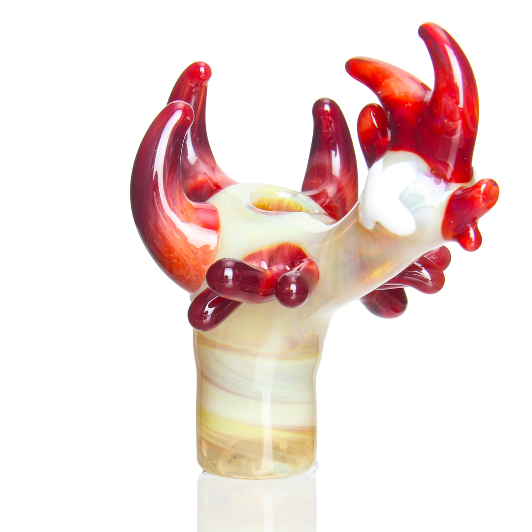 JOP 14mm Fried Chicken Dome Red — heady glass slide dome shaped like a fried chicken drumstick in red