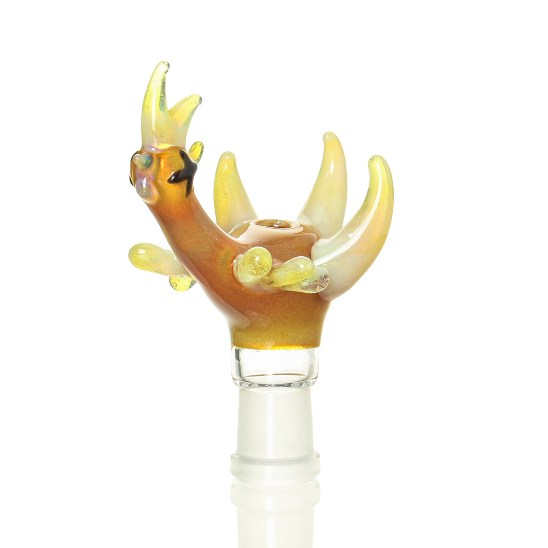 JOP 18mm Fried Chicken Dome Fume — sculpted fried chicken 18mm vapor dome, fumed glass, hero shot