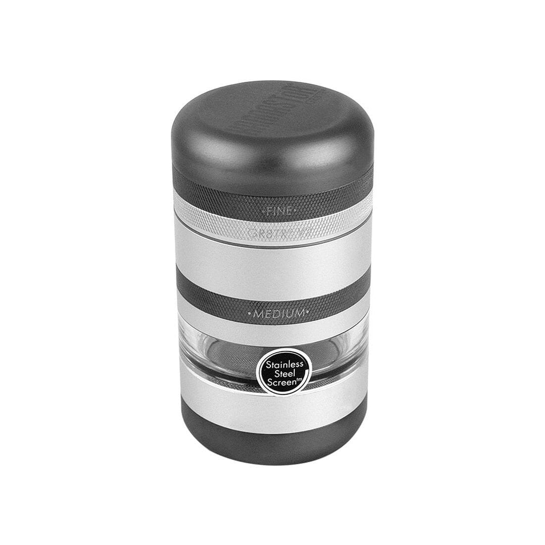Ryot Kannastor GR8TR V2 Jar Body Grinder Matte Silver Gunmetal aluminum grinder