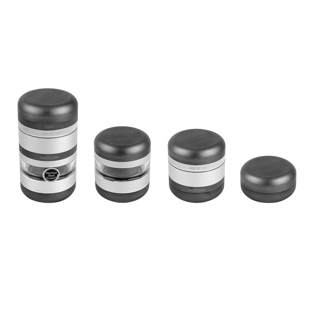 Ryot Kannastor GR8TR V2 Grinder Matte Silver Gunmetal modular styles view