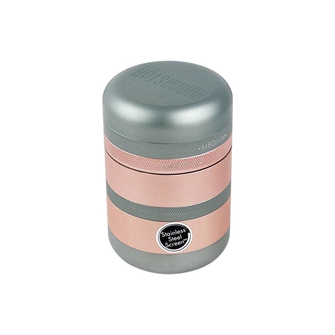 Ryot Kannastor GR8TR V2 Solid Body Grinder Rose Gold Matte Silver aluminum grinder