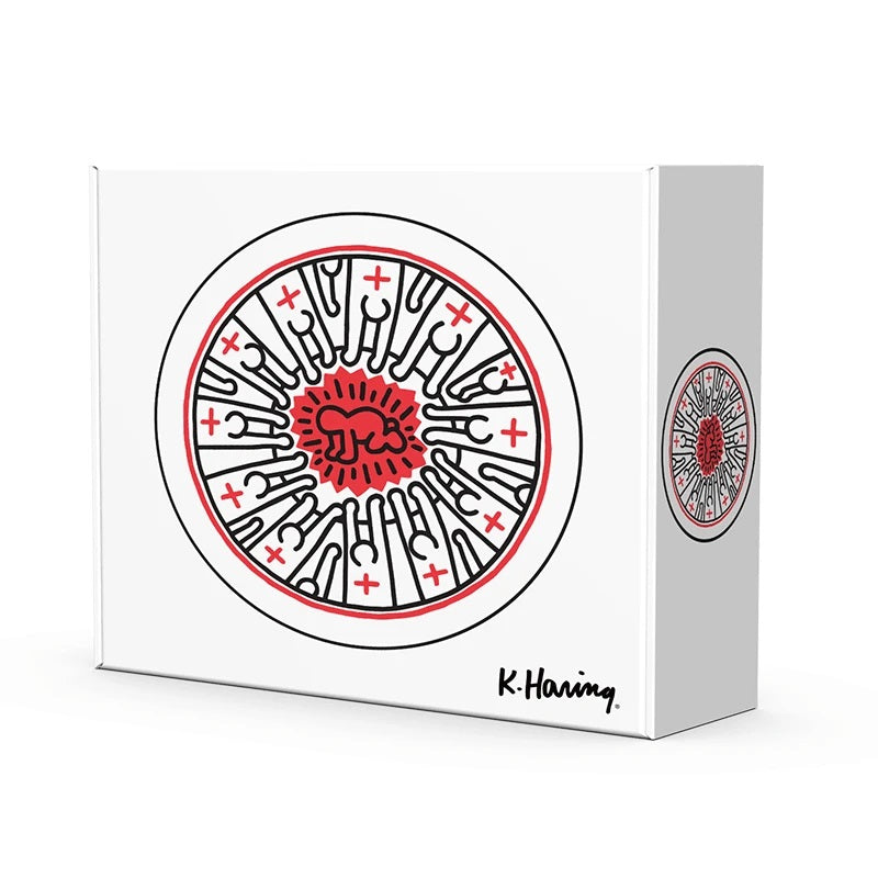 Keith Haring Glass Catchall Cross People — Cross People Keith Haring catchall shown from alternate angle