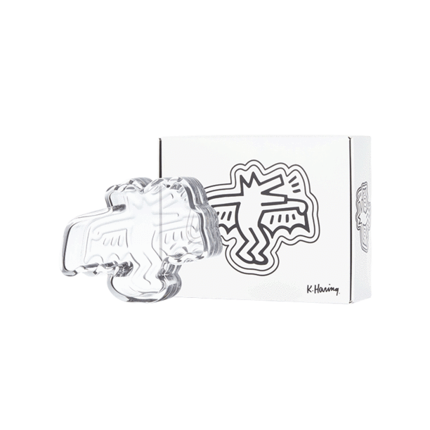 Keith Haring Glass Catchall Dog Bat side view