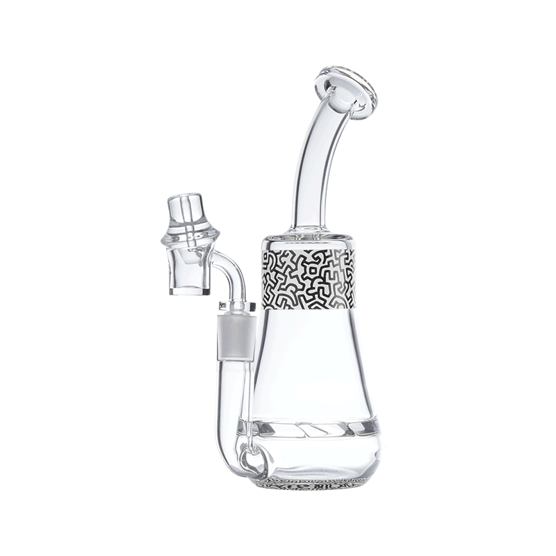 Keith Haring Glass Concentrate Rig Black and White dab rig