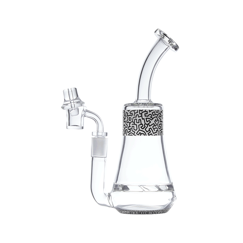 Keith Haring Glass Concentrate Rig Black and White right view