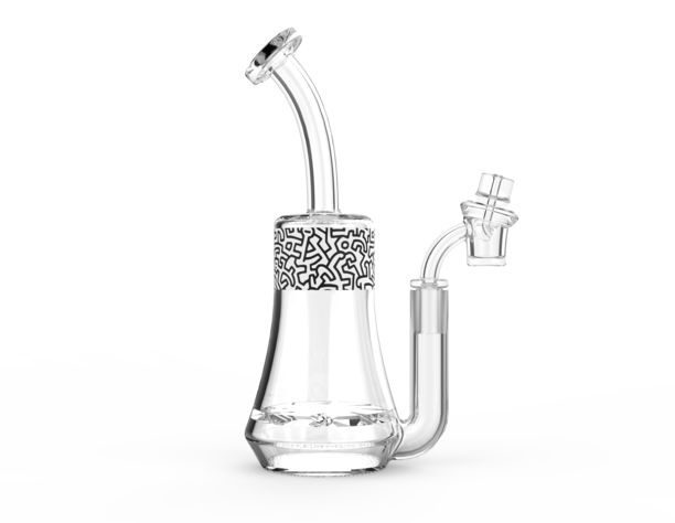 Keith Haring Glass Concentrate Rig Black and White studio view