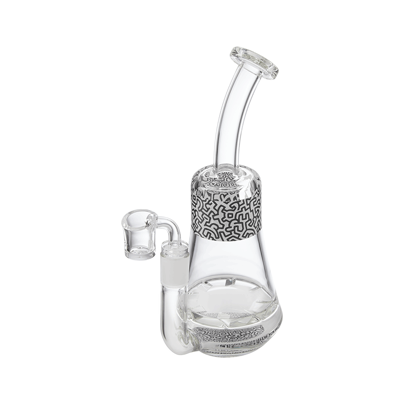 Keith Haring Glass Concentrate Rig Black and White top view