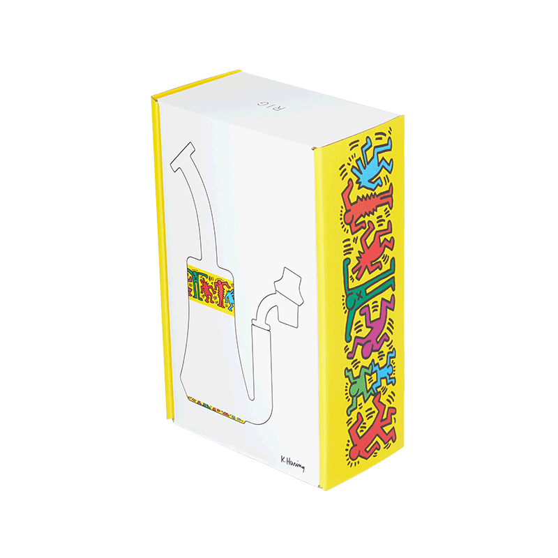 Keith Haring Glass Concentrate Rig Multi Yellow packaging view