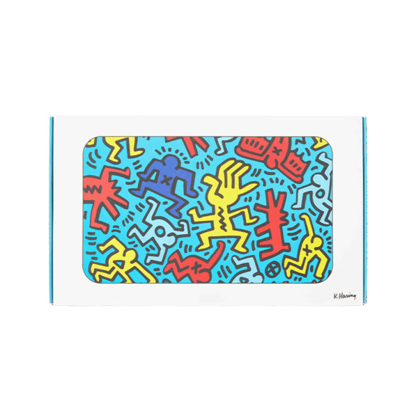 Keith Haring Glass Rolling Tray Multi Blue back view