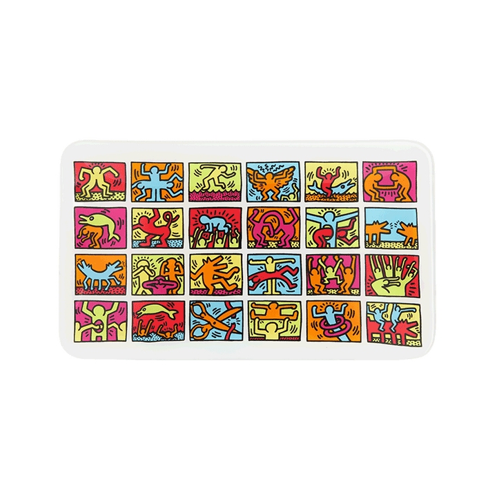 Keith Haring Glass Rolling Tray Multi Colored metal rolling tray