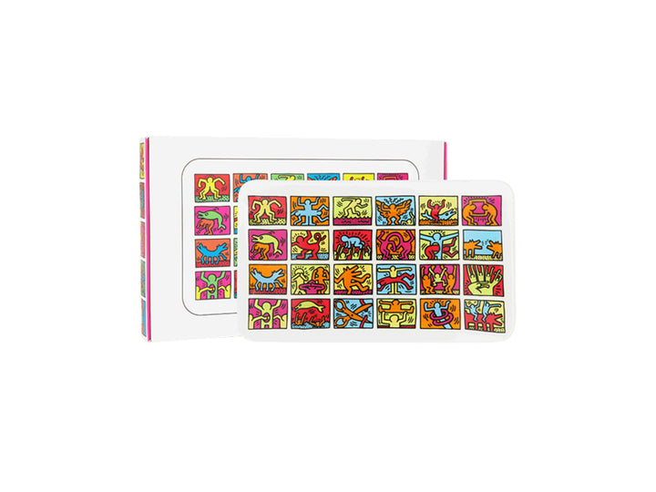 Keith Haring Glass Rolling Tray Multi Colored side view