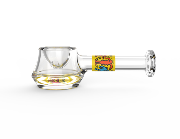 Keith Haring Glass Spoon Pipe Multi Yellow hand pipe