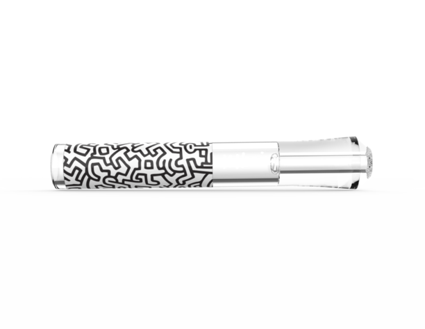 Keith Haring Glass Taster Black and White glass one-hitter