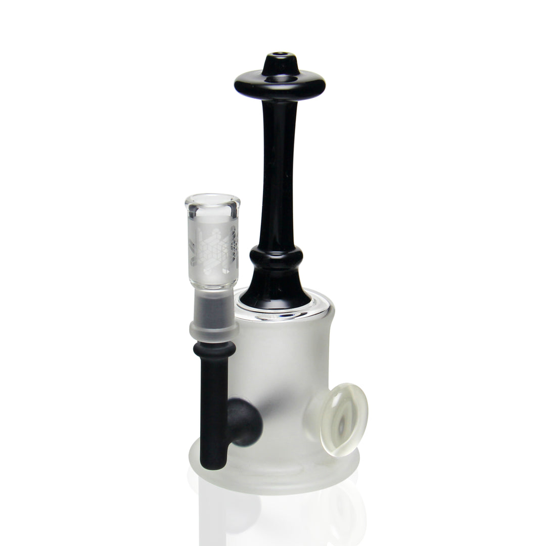 Kinda Glass Sandblasted Geometric Mini Rig sculptural dab rig