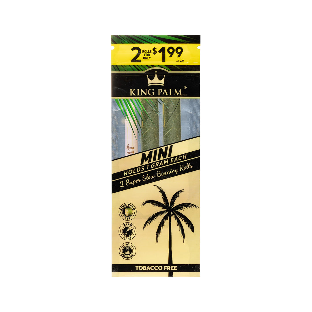 King Palm 2 Mini Rolls — natural palm leaf pre-rolls, packaging detail