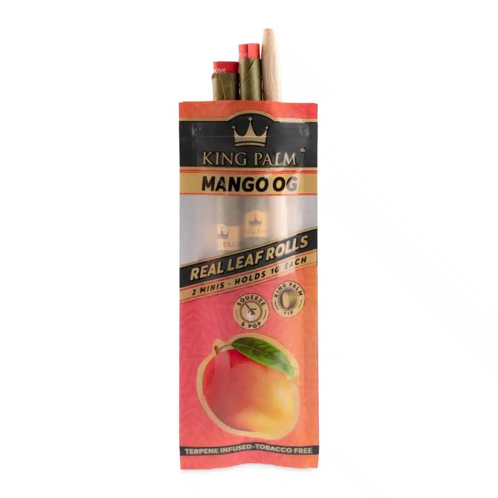 King Palm 2 Mini Rolls Mango OG — natural palm leaf pre-rolls, packaging detail