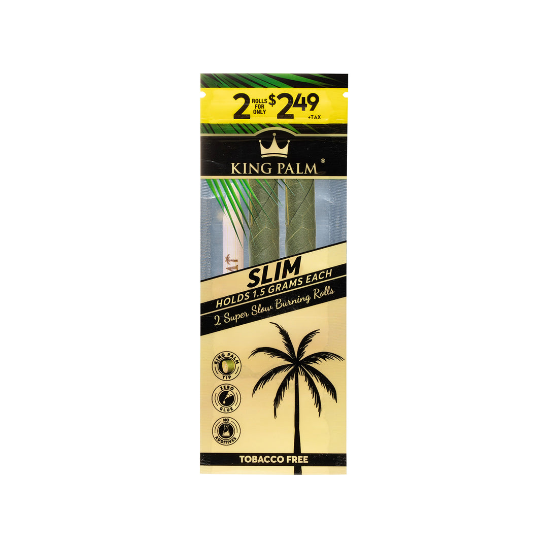 King Palm 2 Slim Rolls — natural palm leaf pre-rolls, hero shot