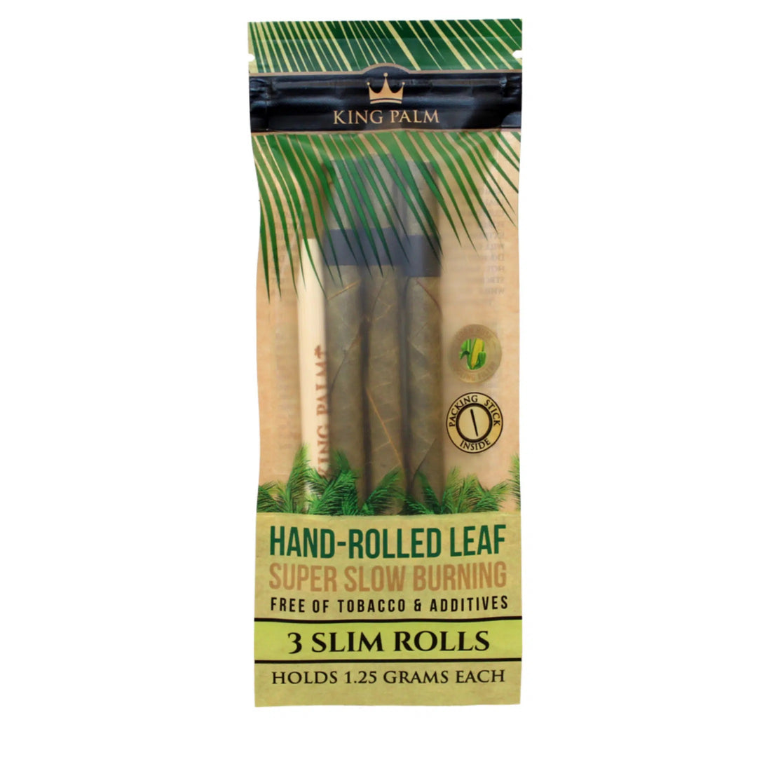 King Palm 3 Slim Rolls — natural palm leaf pre-rolls, hero shot