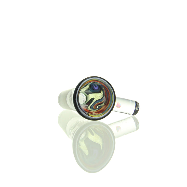 Korey Glass 14mm Male Worked Slide Red — red worked slide from alternate angle