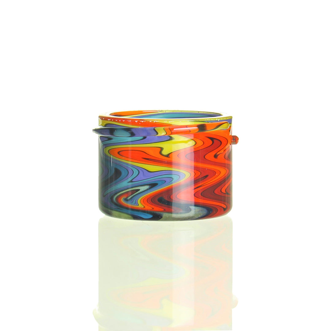 Korey Glass Baller Jar Fire and Ice — handblown Baller Jar concentrate storage in Fire and Ice colorway