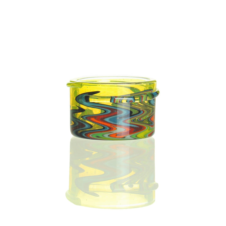 Korey Glass Baller Jar Yellow — handblown Baller Jar concentrate storage in yellow