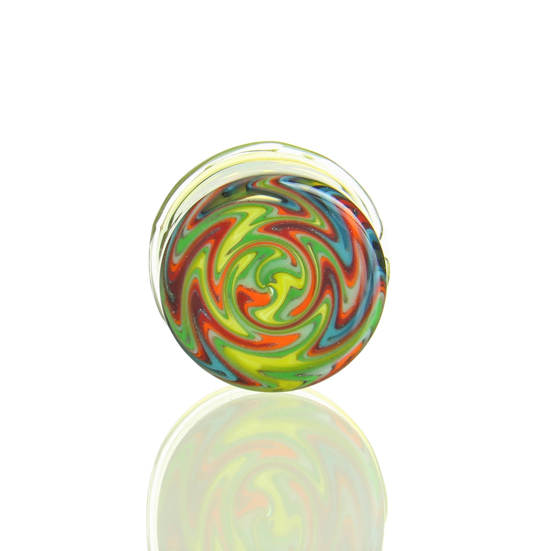 Korey Glass Baller Jar Yellow — yellow Baller Jar shown from alternate angle