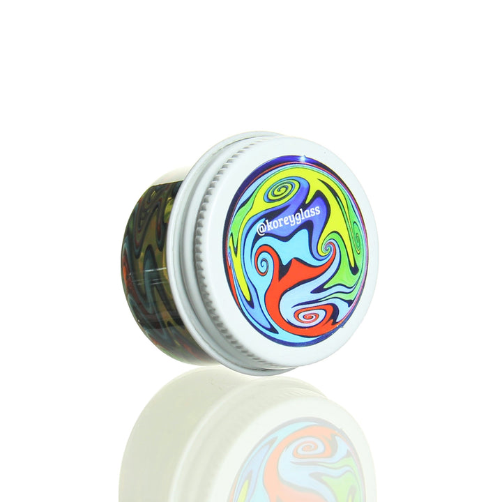 Korey Glass Baller Jar Yellow — yellow Baller Jar lid detail