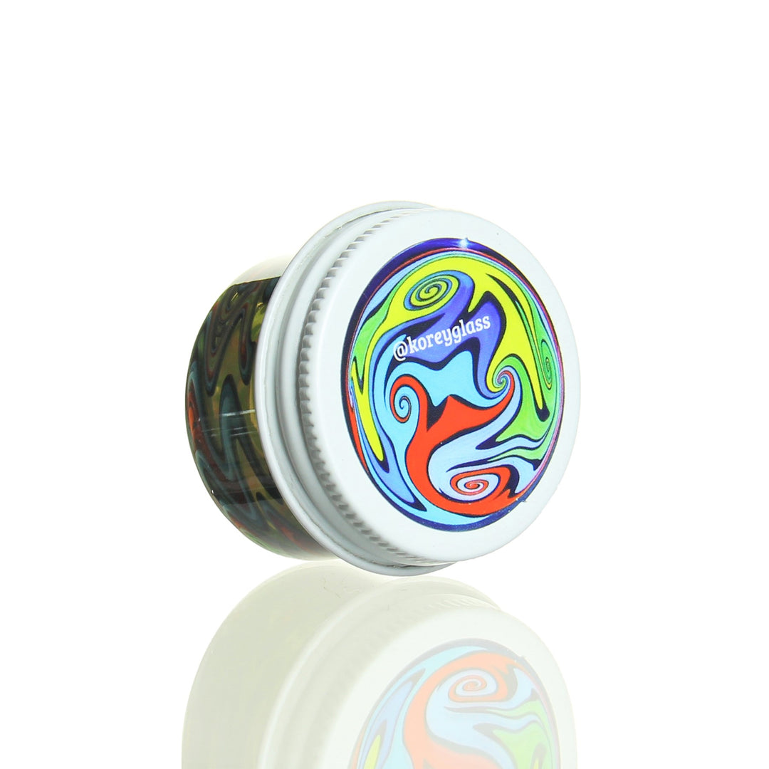 Korey Glass Baller Jar Yellow — yellow Baller Jar lid detail