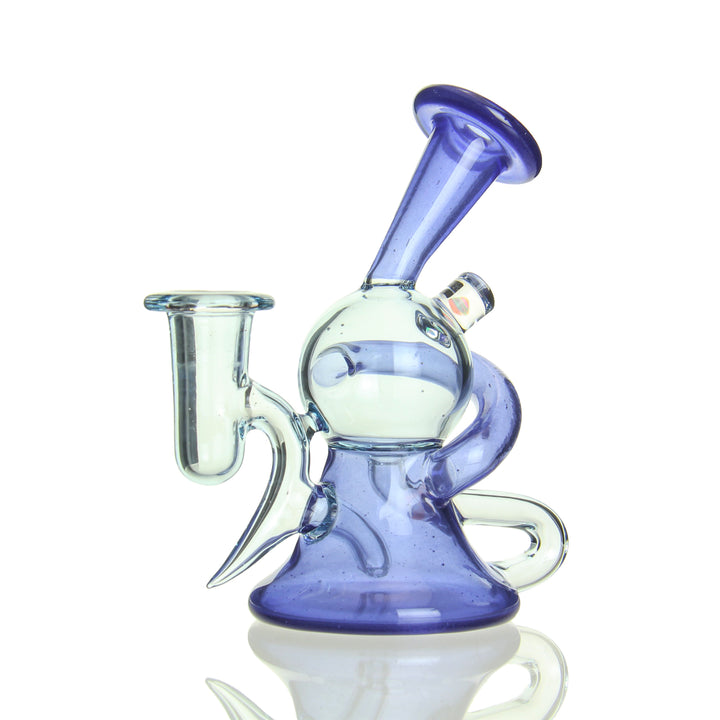 Korey Glass Two Tone Recycler Raindrop x Blue Satin — two-tone recycler dab rig in Raindrop and Blue Satin