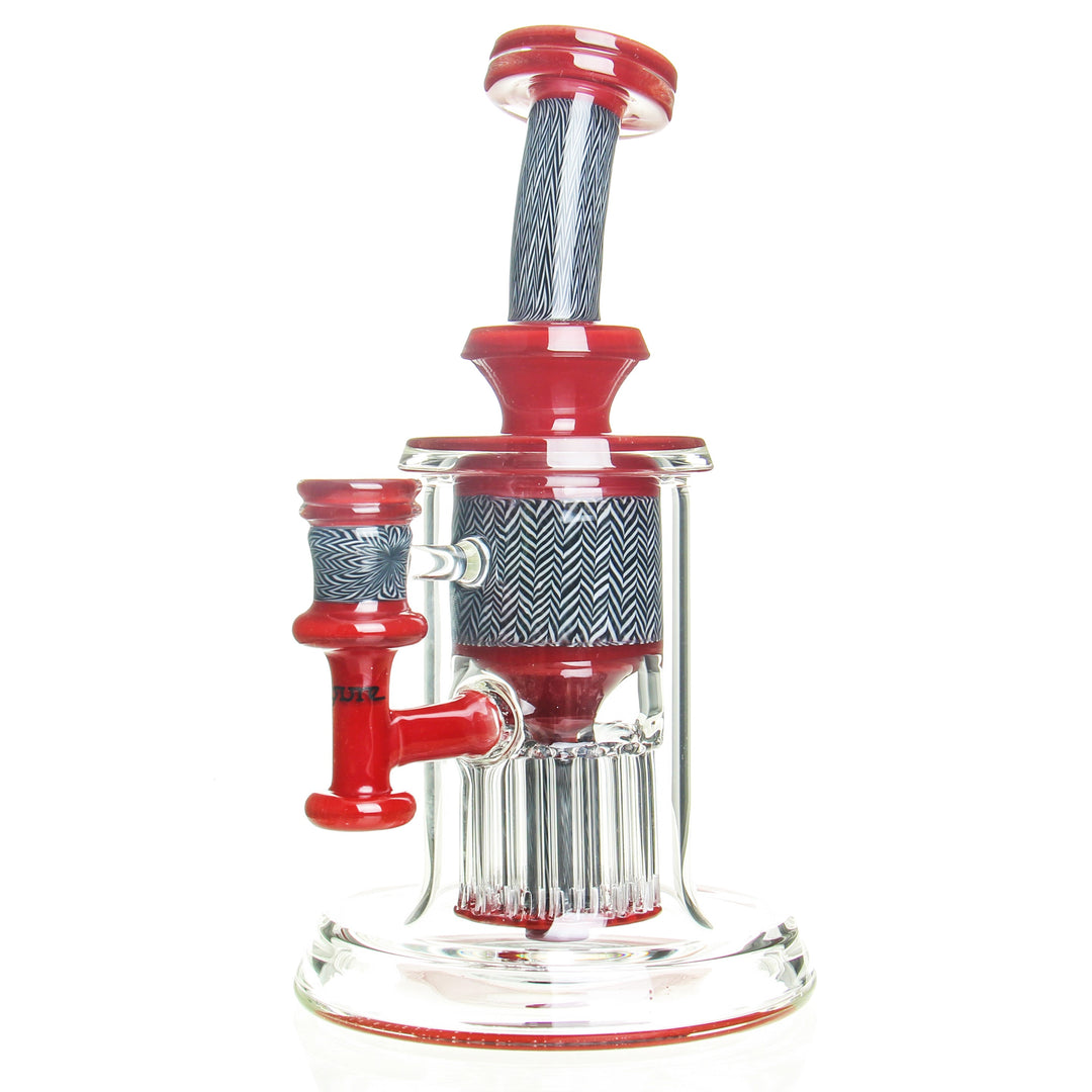 Leisure Glass 13 Arm Tree Incycler Rig Elite Ruby — 13-arm tree-perc incycler dab rig in Elite Ruby colorway