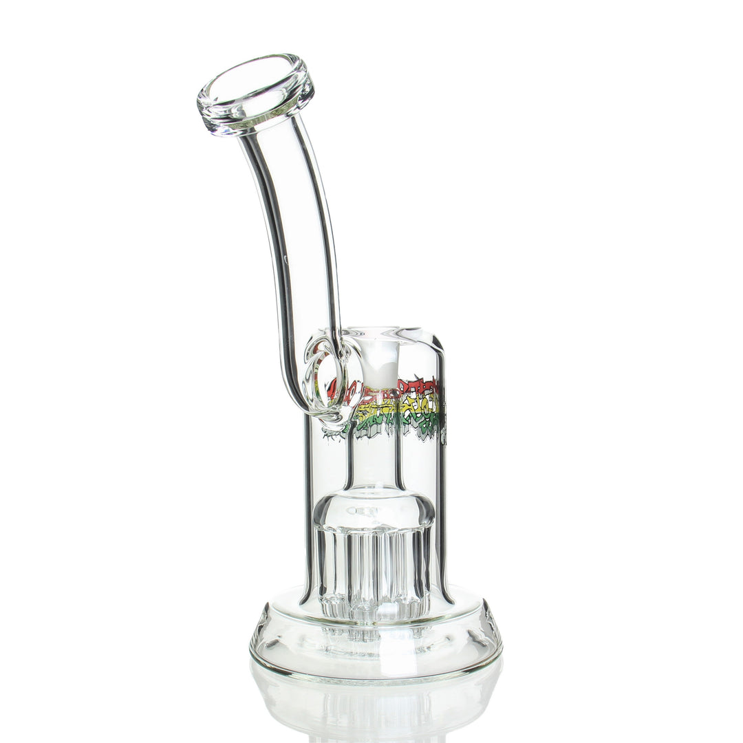 Leisure Glass 44 Mag Bubbler Rasta — rasta 44 Mag bubbler from alternate angle