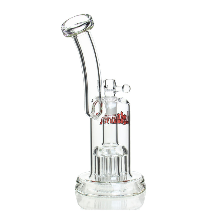 Leisure Glass 44 Mag Bubbler Red — red 44 Mag bubbler from alternate angle