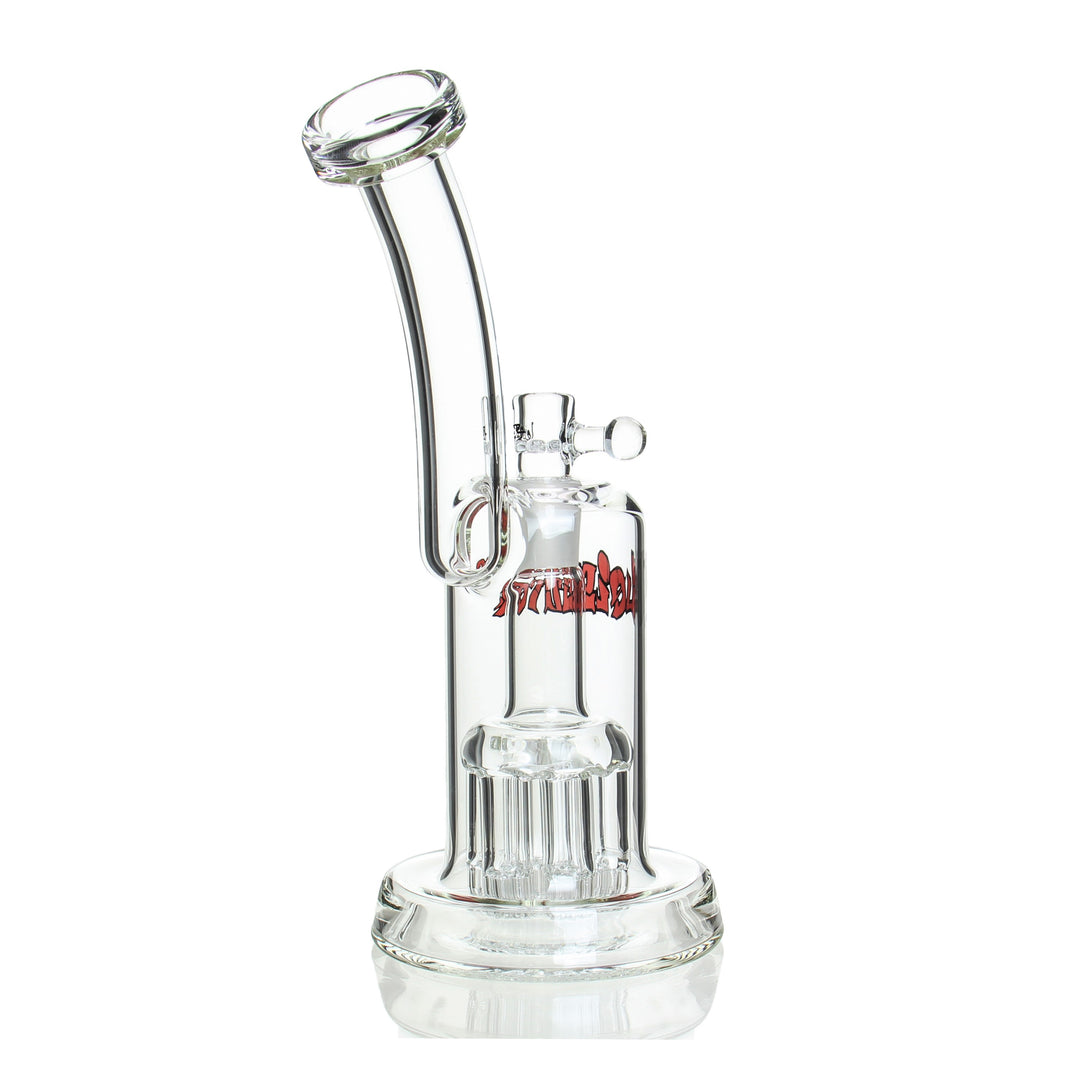 Leisure Glass 44 Mag Bubbler Red — red 44 Mag bubbler from alternate angle